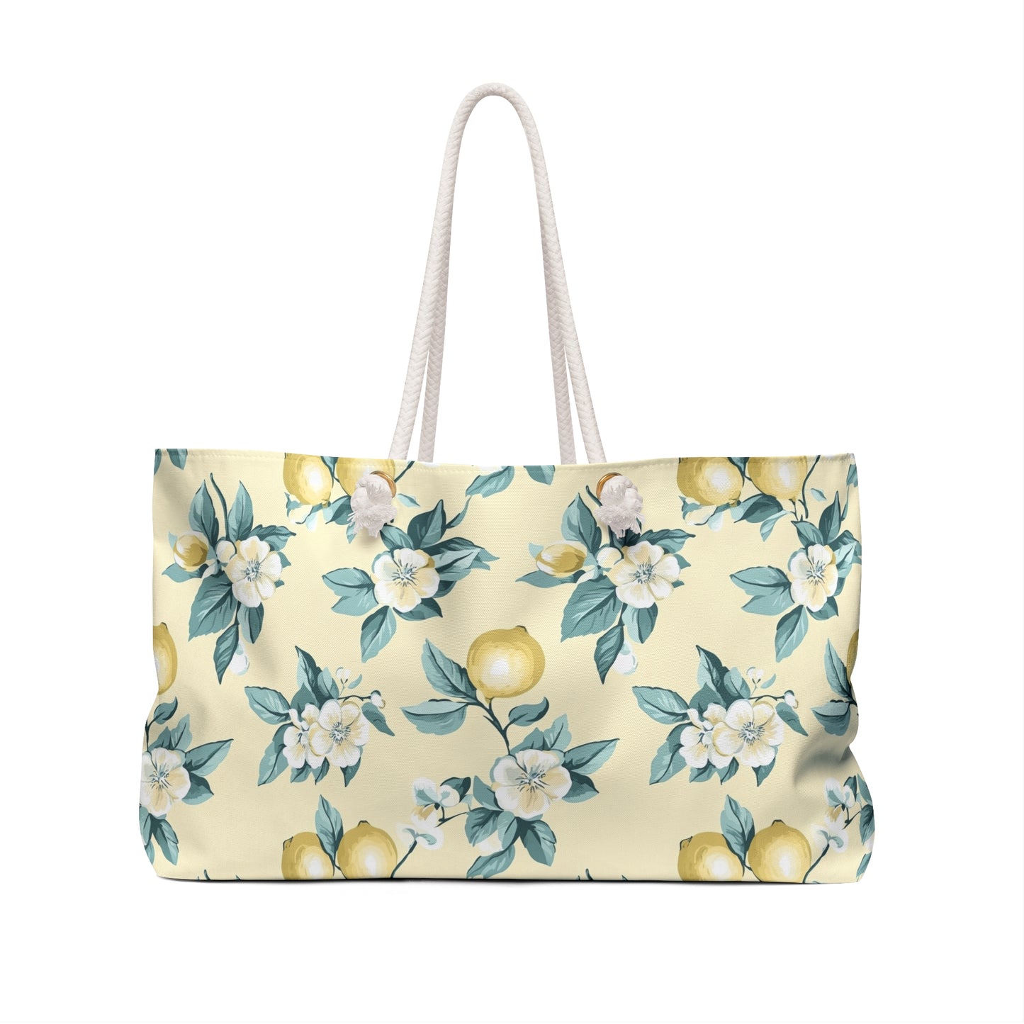 Bolsa de fin de semana con estampado floral de limón