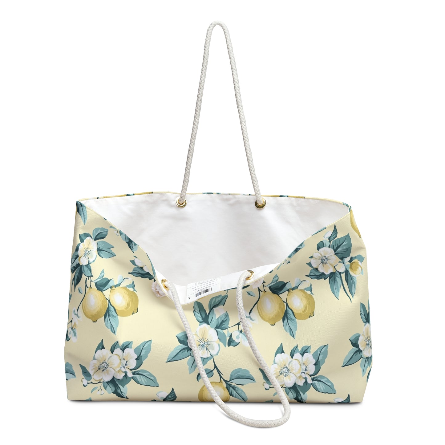 Bolsa de fin de semana con estampado floral de limón