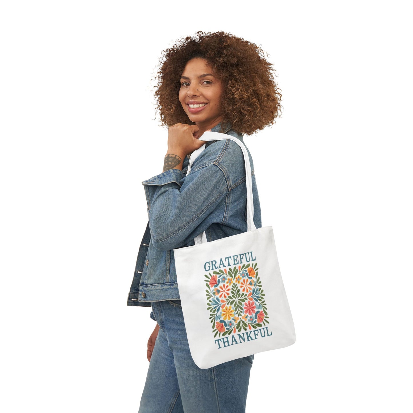 Grateful Thankful Canvas Tote Bag