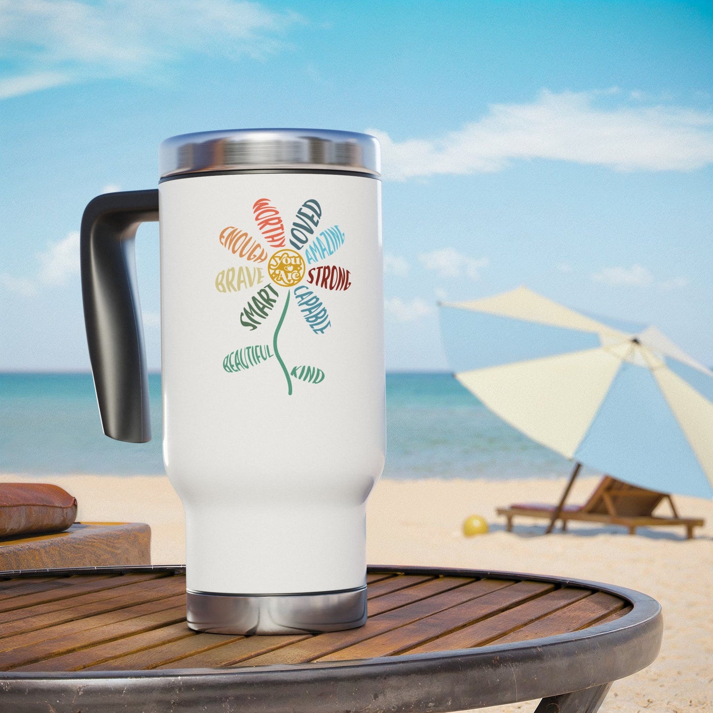 Taza de viaje inspiradora