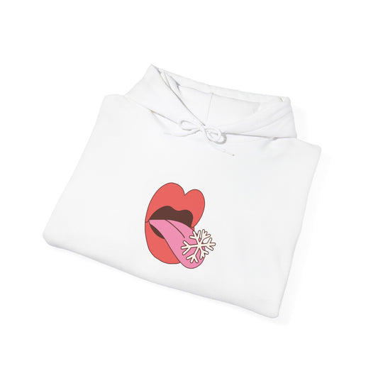 Heart Lip Graphic Hoodie — Cute Pink Lips with Flower Design