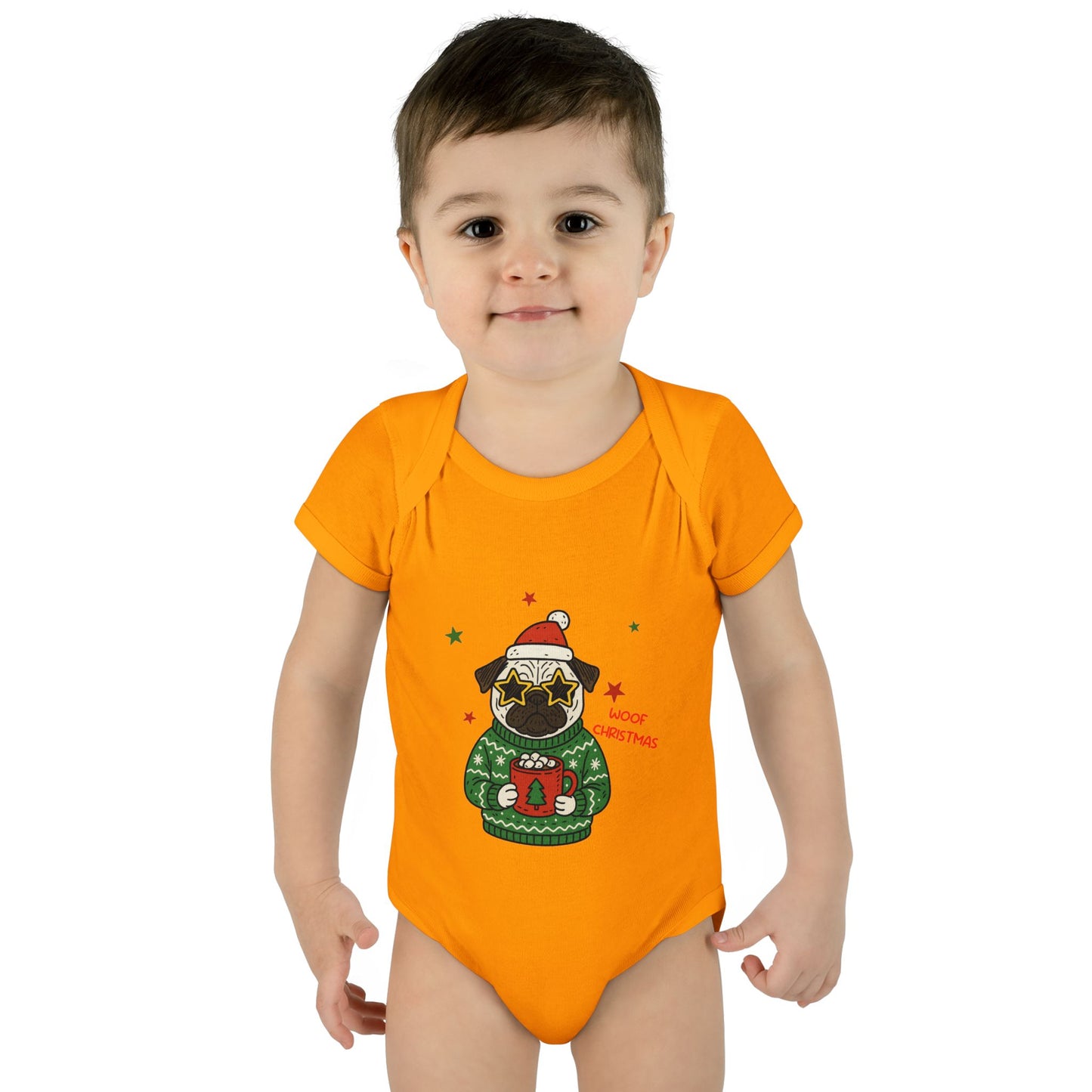 Baby Bodysuit Christmas with Funny Dog Infant