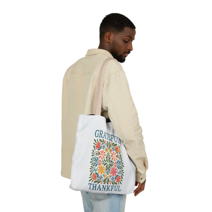 Grateful Thankful Canvas Tote Bag