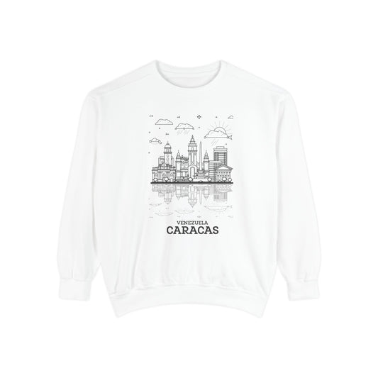 Caracas Skyline Unisex Garment-Dyed Sweatshirt