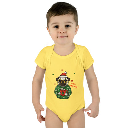 Baby Bodysuit Christmas with Funny Dog Infant