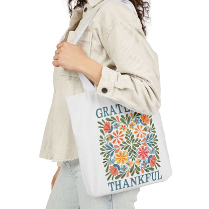 Grateful Thankful Canvas Tote Bag