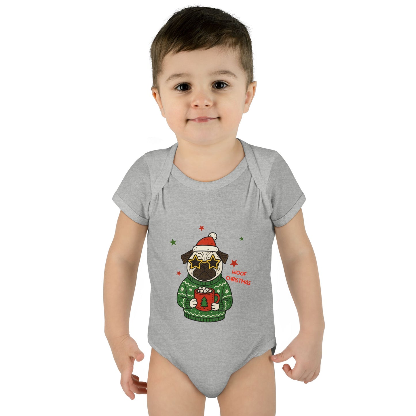 Baby Bodysuit Christmas with Funny Dog Infant