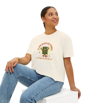 Playful Women's Boxy Tee – "El Que Nace Pa' Tamal" Design