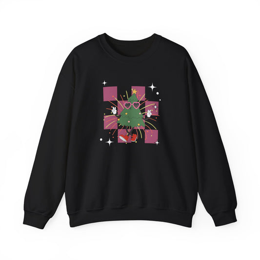 Cozy Christmas Sweatshirt with Festive Tree Design