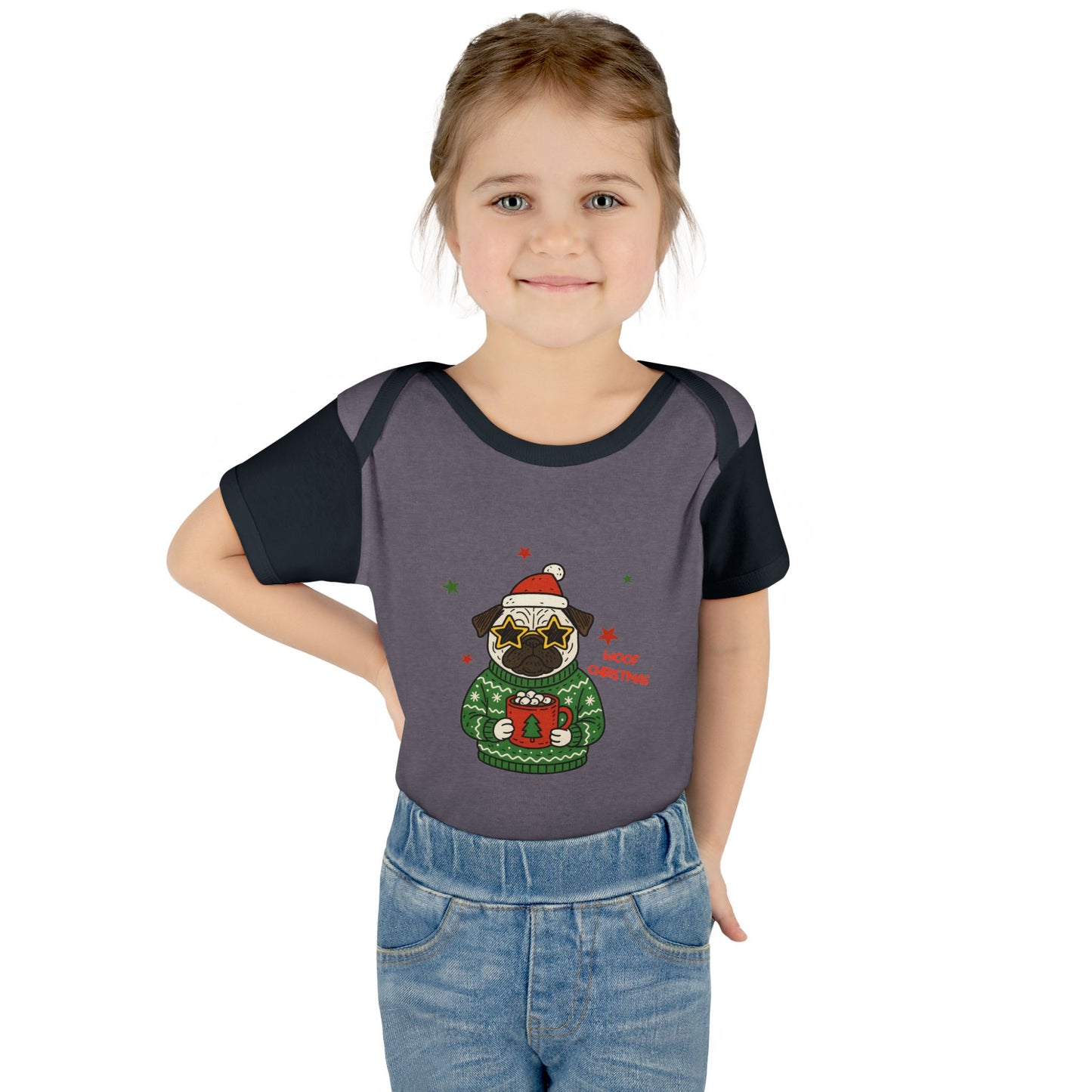 Baby Bodysuit Christmas with Funny Dog Infant