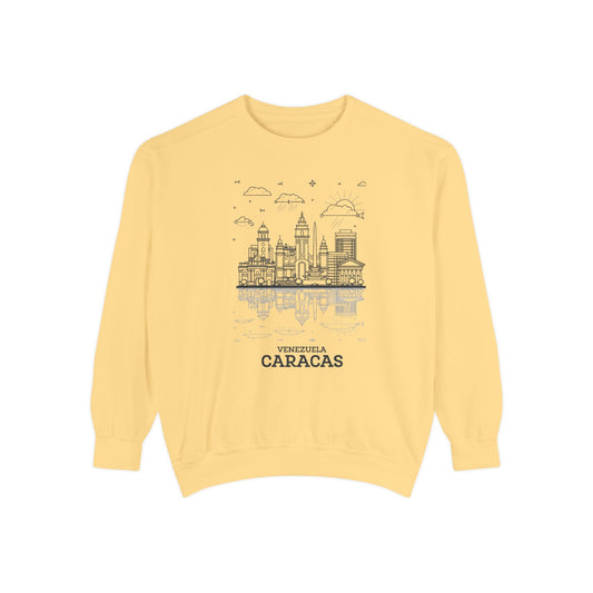 Caracas Skyline Unisex Garment-Dyed Sweatshirt