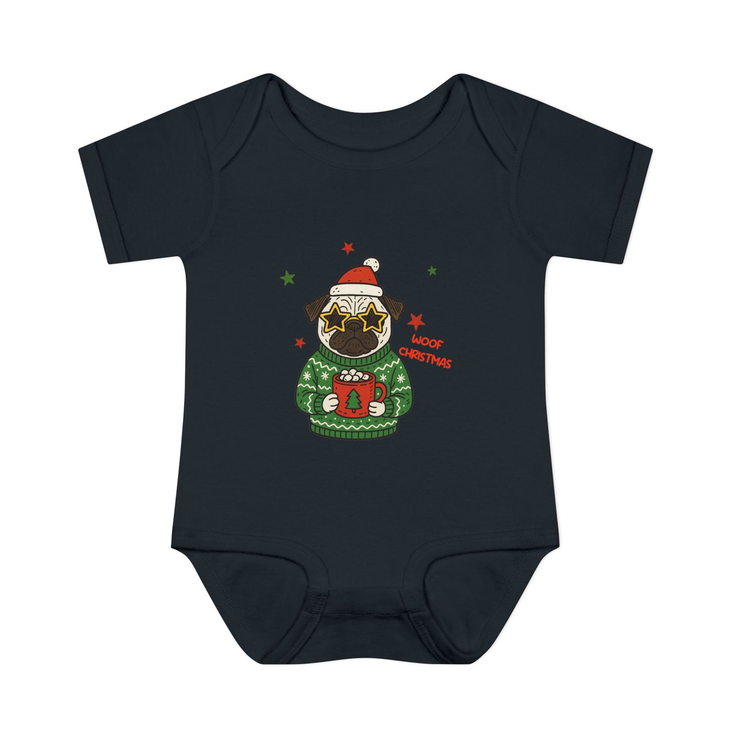 Baby Bodysuit Christmas with Funny Dog Infant