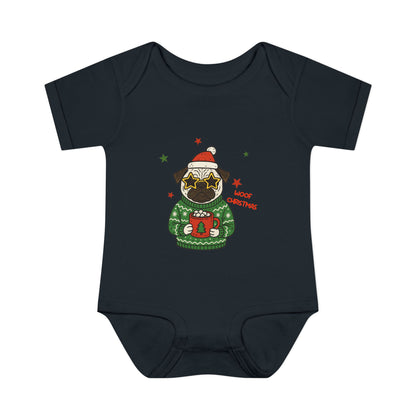 Baby Bodysuit Christmas with Funny Dog Infant