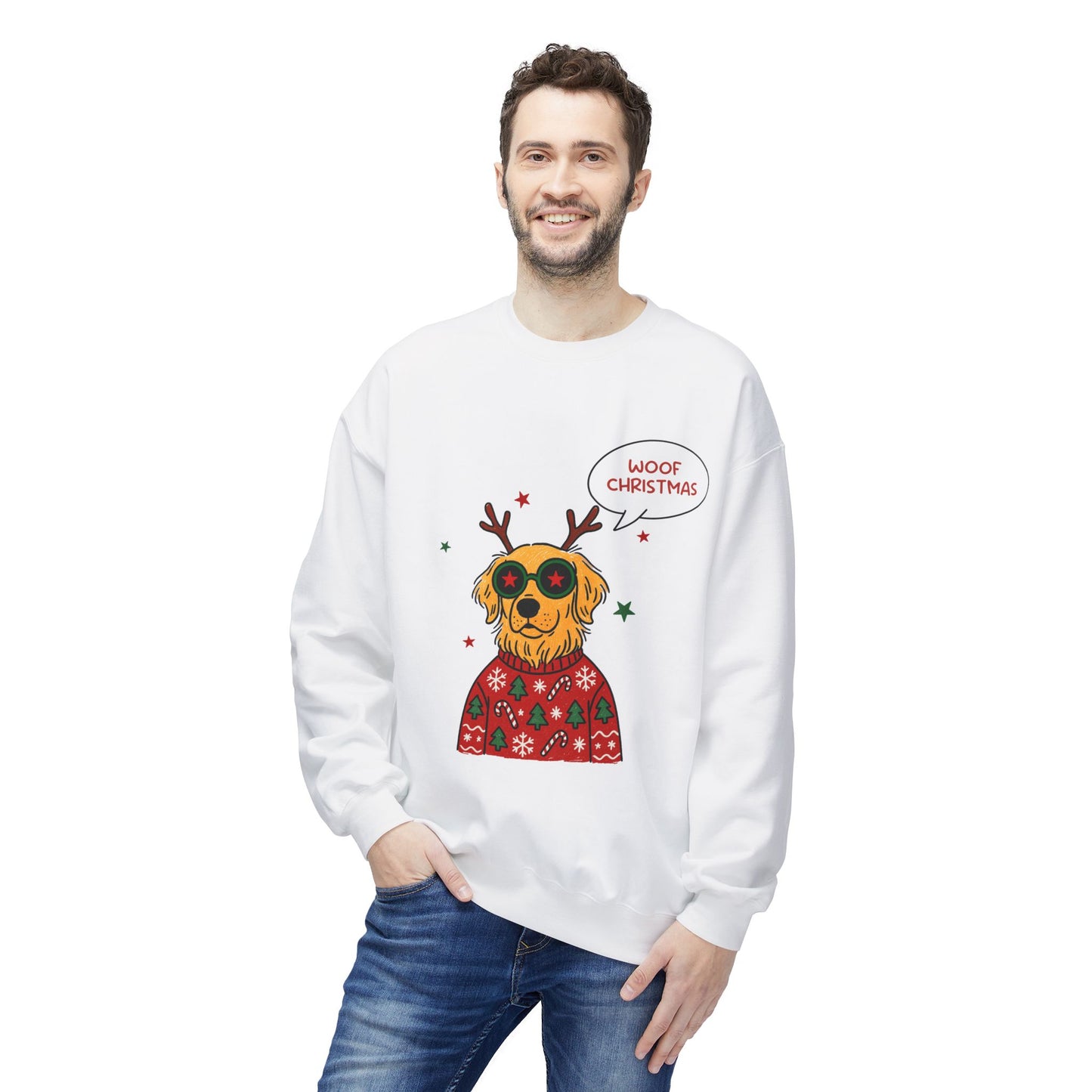 Woof Christmas Sweatshirt Unisex