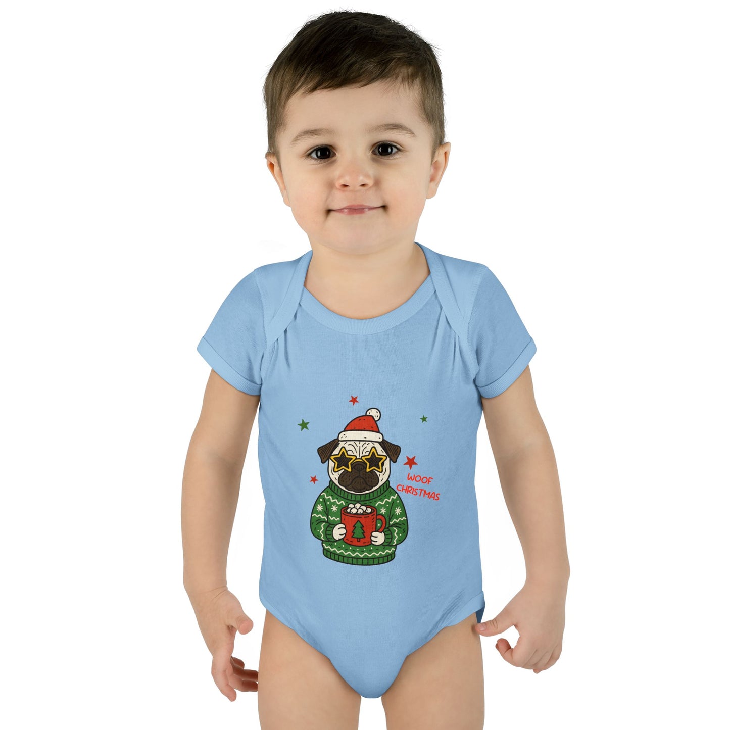Baby Bodysuit Christmas with Funny Dog Infant