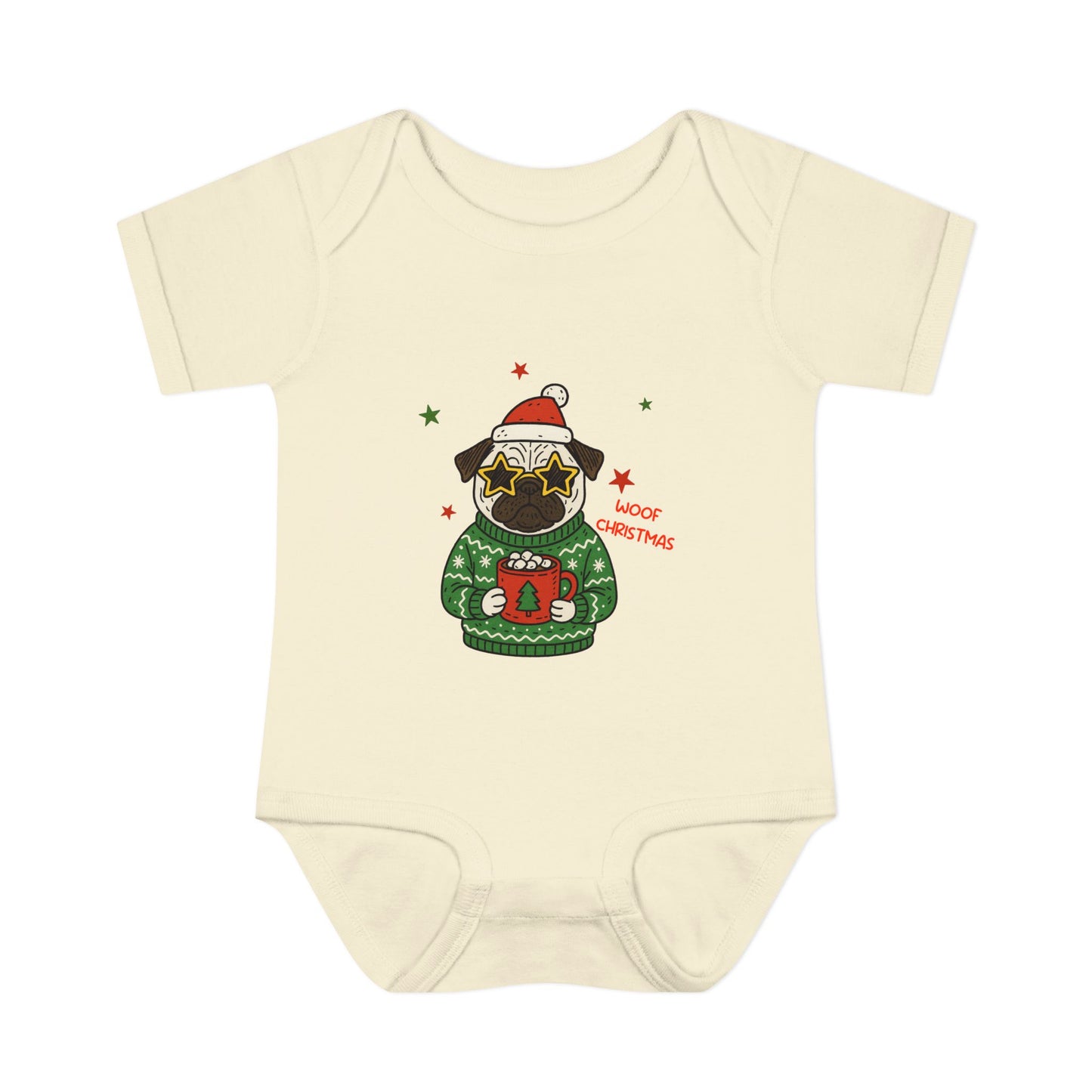 Baby Bodysuit Christmas with Funny Dog Infant