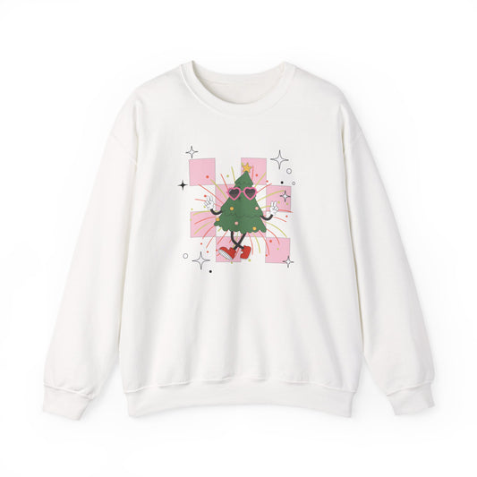 Cozy Christmas Sweatshirt with Festive Tree Design