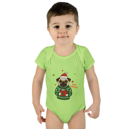 Baby Bodysuit Christmas with Funny Dog Infant