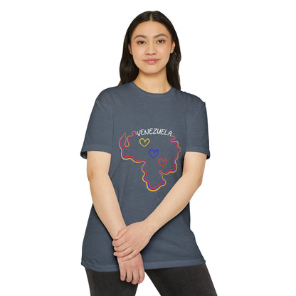 Venezuela Outline T-Shirt – Heart Map Graphic Tee