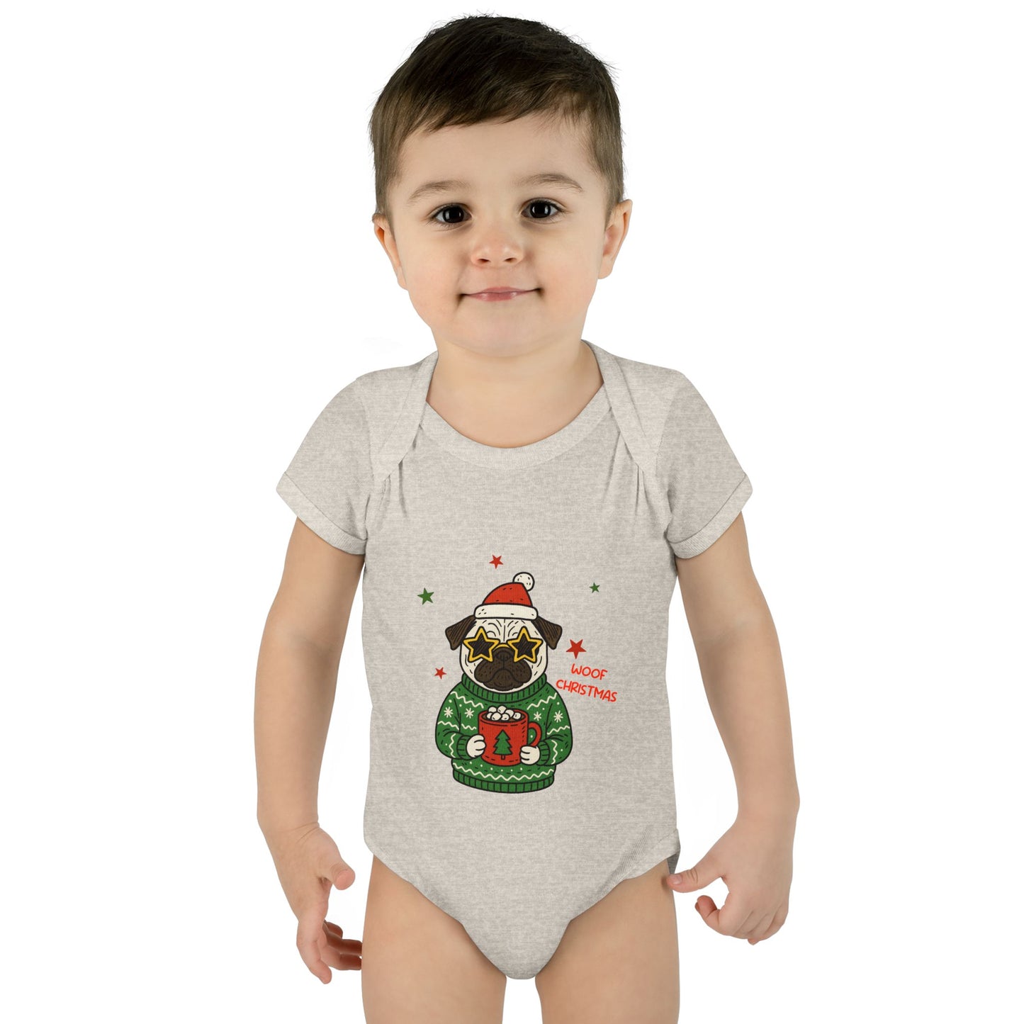 Baby Bodysuit Christmas with Funny Dog Infant