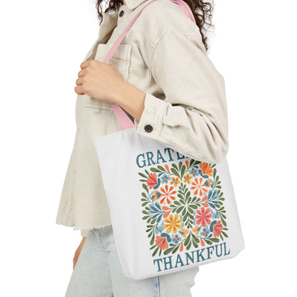 Grateful Thankful Canvas Tote Bag