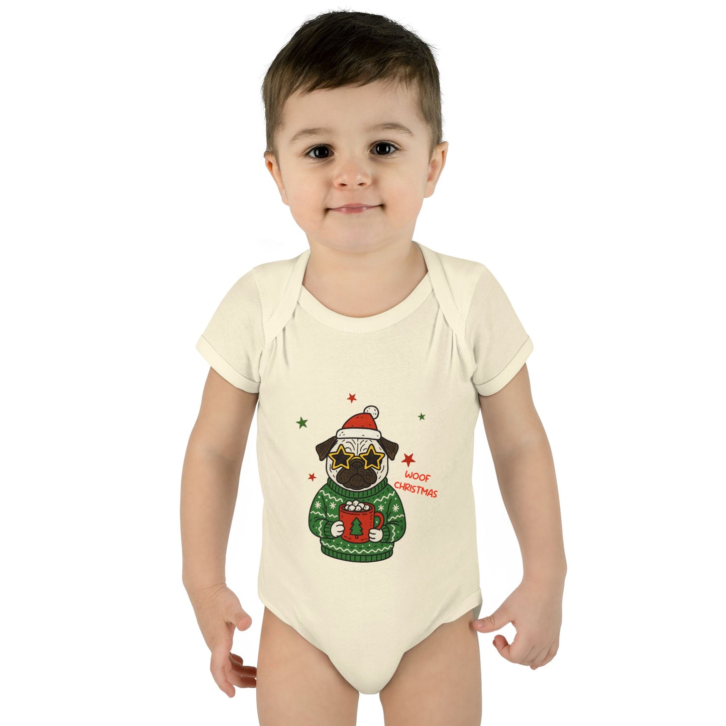 Baby Bodysuit Christmas with Funny Dog Infant