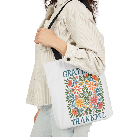 Grateful Thankful Canvas Tote Bag
