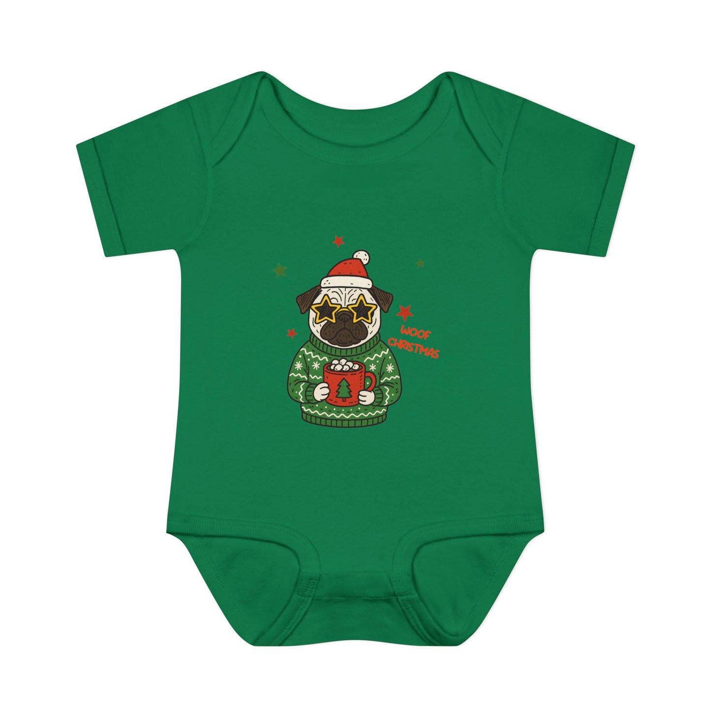 Baby Bodysuit Christmas with Funny Dog Infant
