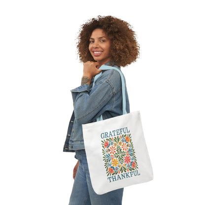 Grateful Thankful Canvas Tote Bag