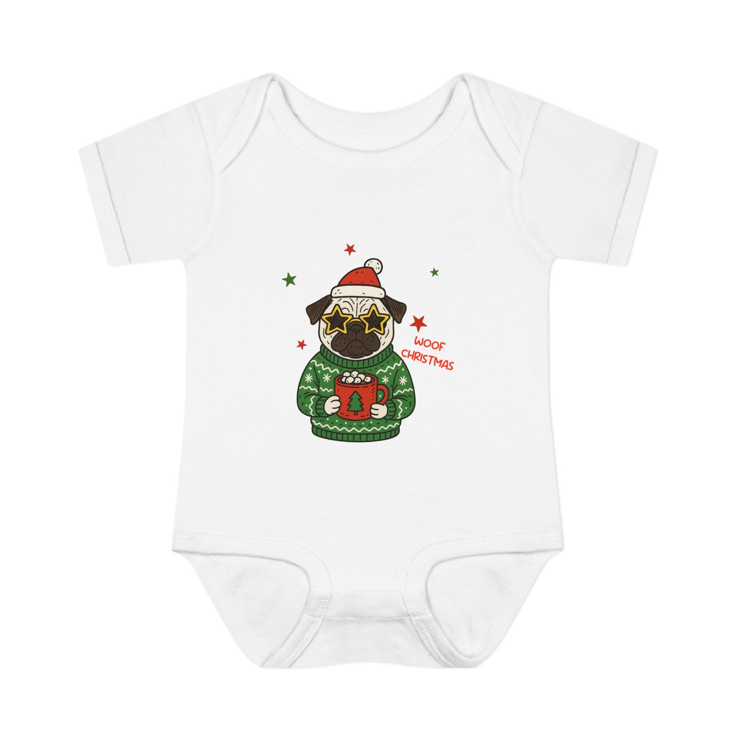 Baby Bodysuit Christmas with Funny Dog Infant