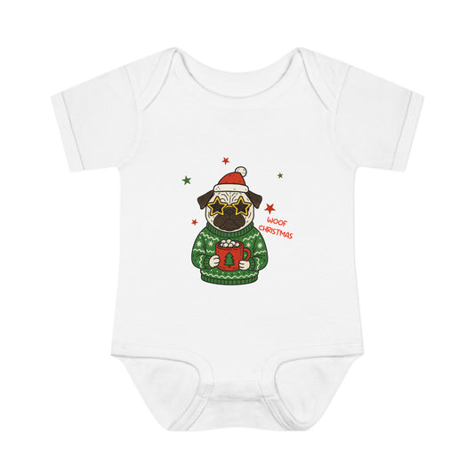 Baby Bodysuit Christmas with Funny Dog Infant