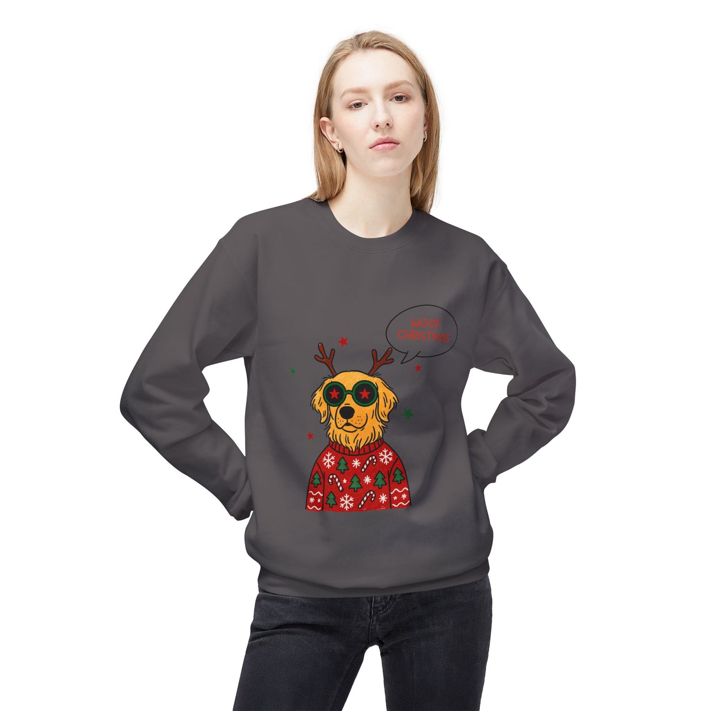 Woof Christmas Sweatshirt Unisex