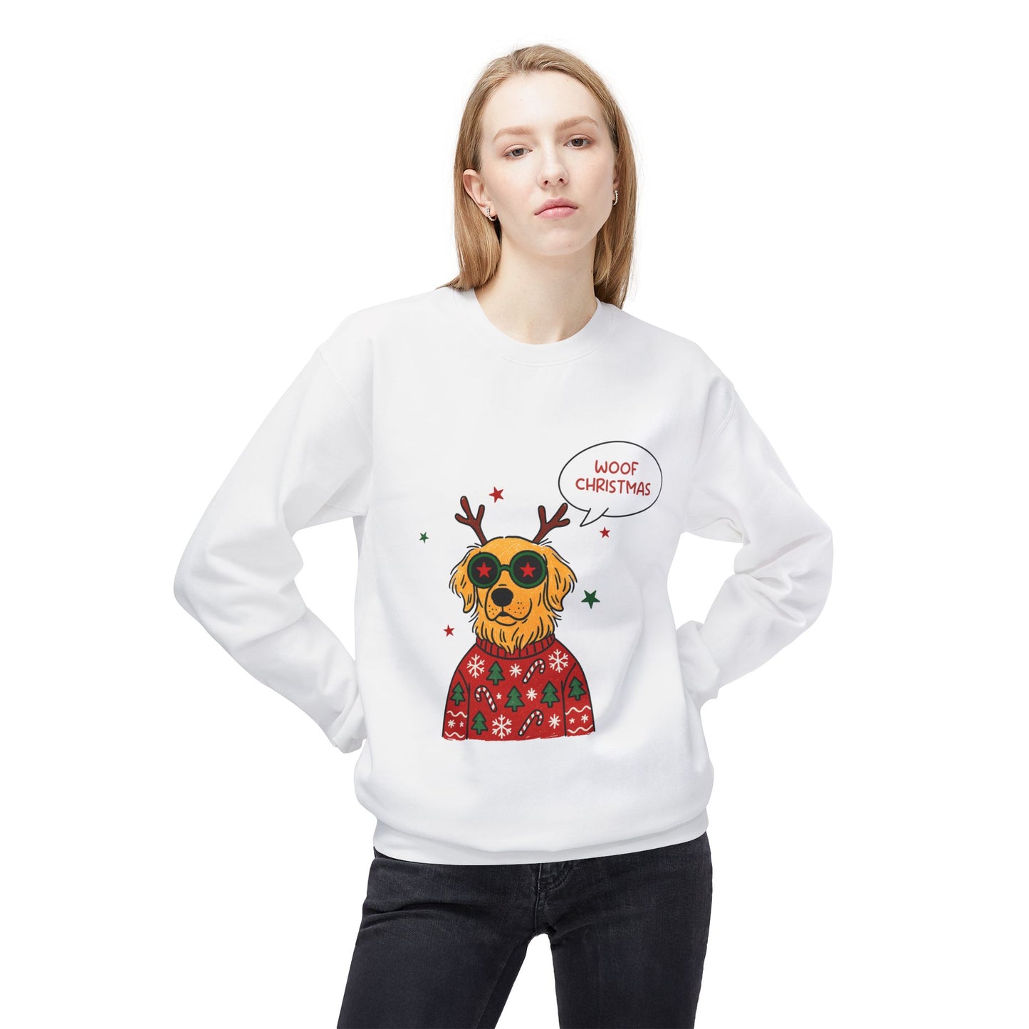 Woof Christmas Sweatshirt Unisex