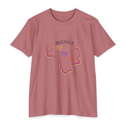 Venezuela Outline T-Shirt – Heart Map Graphic Tee