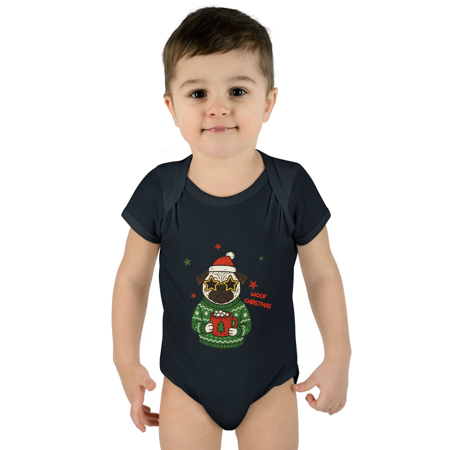 Baby Bodysuit Christmas with Funny Dog Infant
