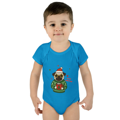 Baby Bodysuit Christmas with Funny Dog Infant
