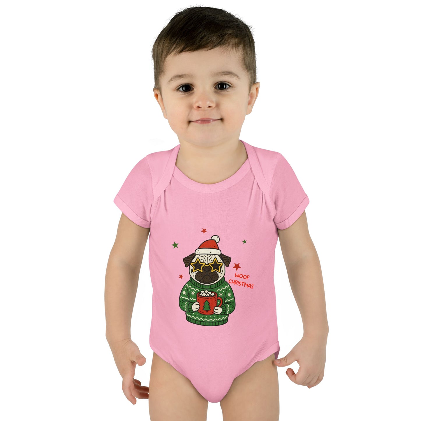 Baby Bodysuit Christmas with Funny Dog Infant