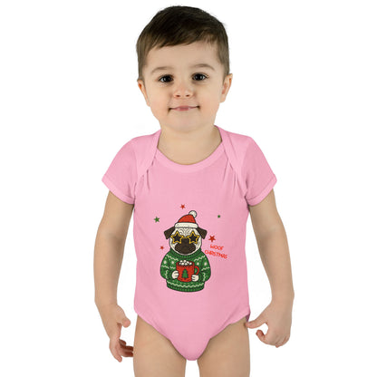 Baby Bodysuit Christmas with Funny Dog Infant