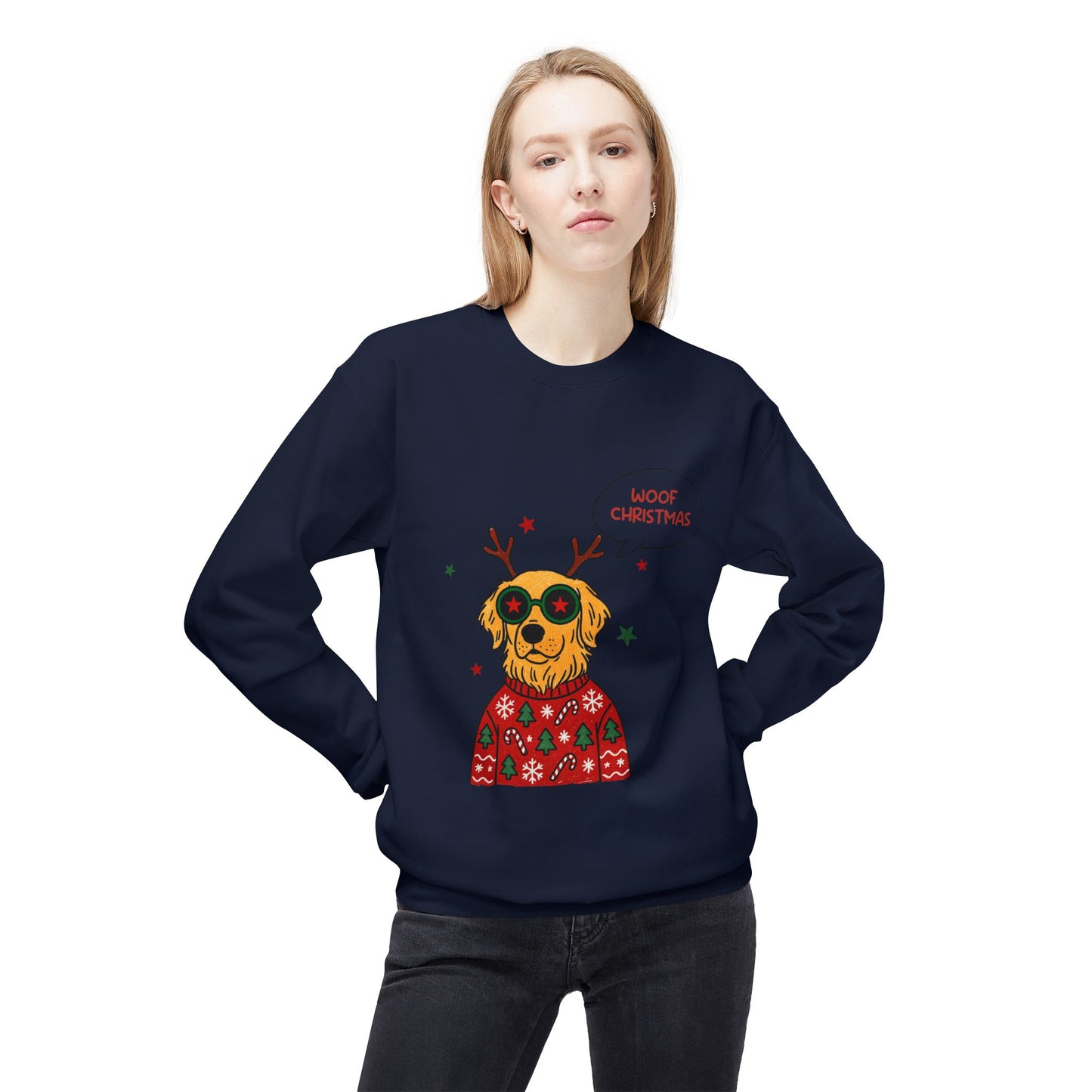 Woof Christmas Sweatshirt Unisex