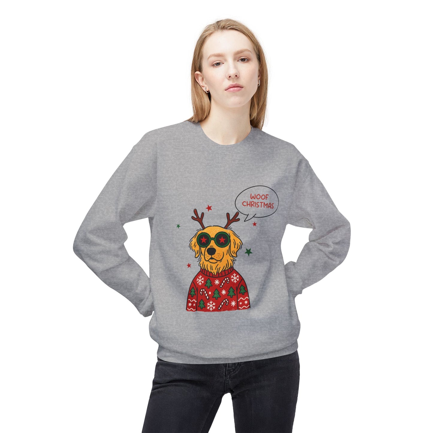 Woof Christmas Sweatshirt Unisex