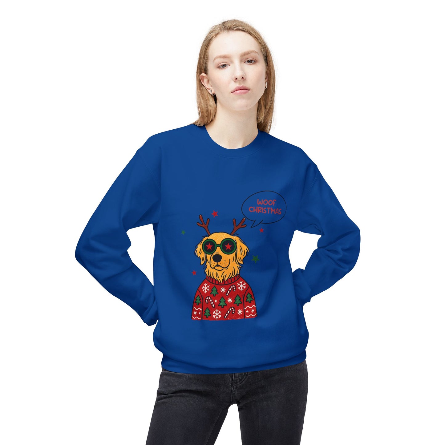 Woof Christmas Sweatshirt Unisex