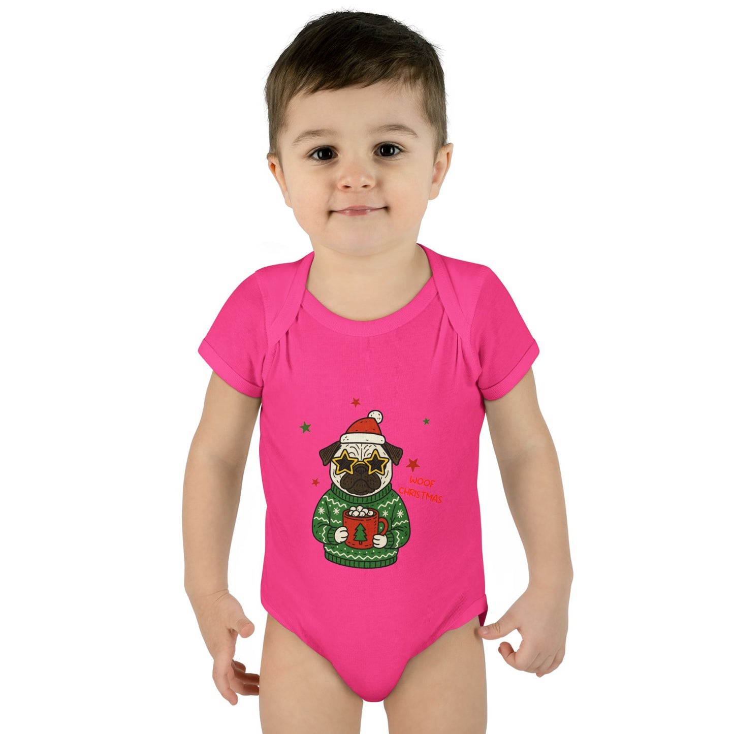 Baby Bodysuit Christmas with Funny Dog Infant