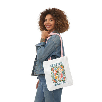 Grateful Thankful Canvas Tote Bag