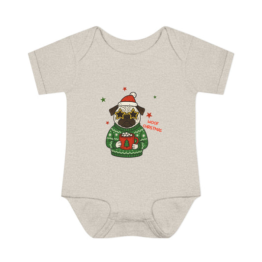 Baby Bodysuit Christmas with Funny Dog Infant