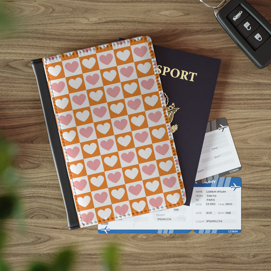 Funda de pasaporte con forma de corazón de colores