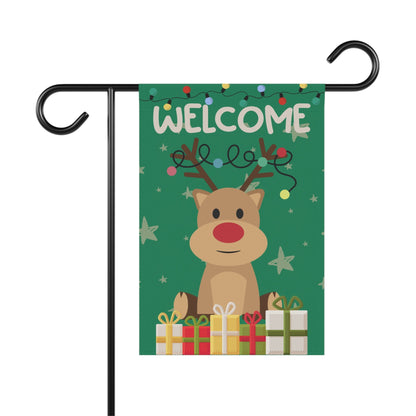 Festive Garden Flag - Welcome Reindeer Holiday Decor