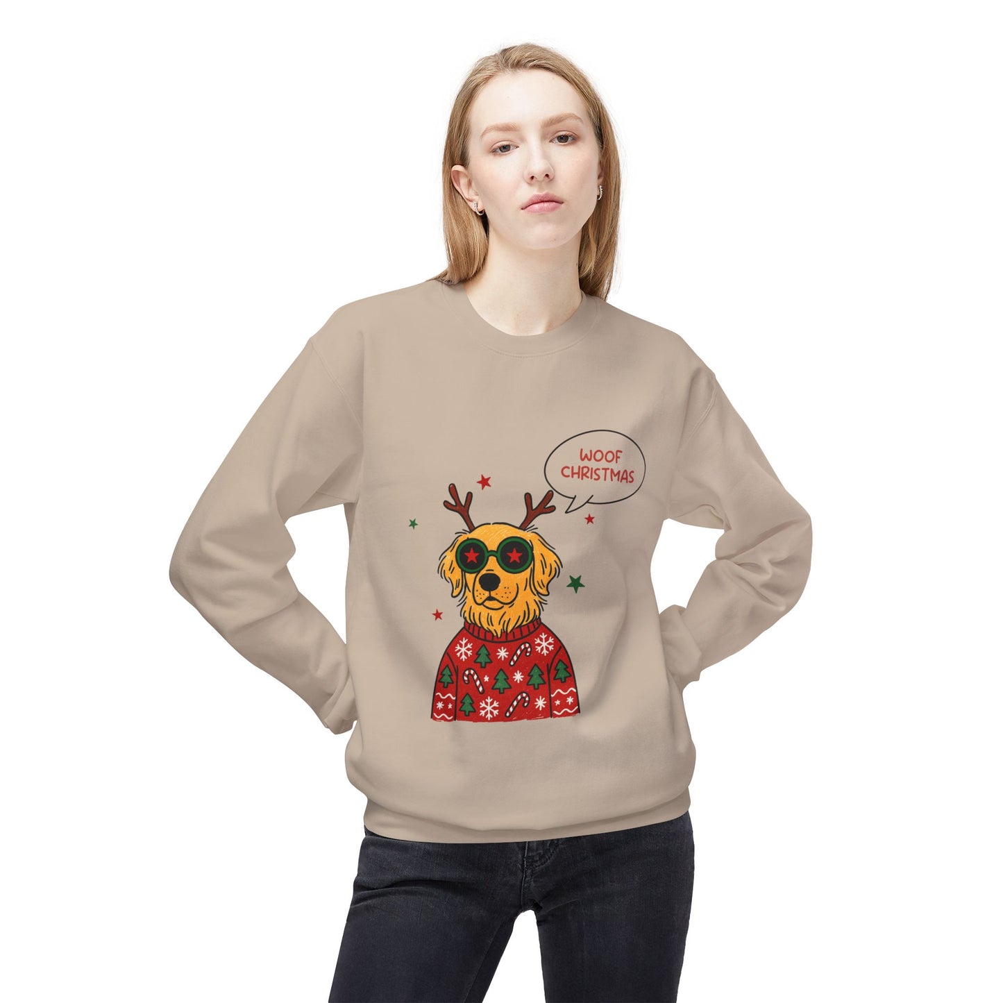 Woof Christmas Sweatshirt Unisex