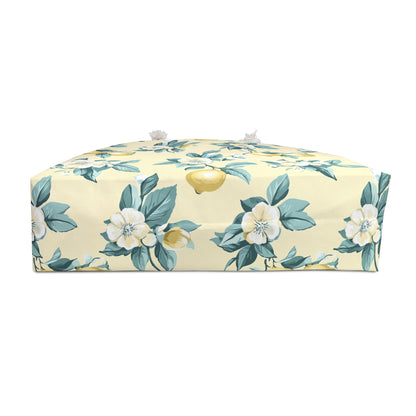 Bolsa de fin de semana con estampado floral de limón