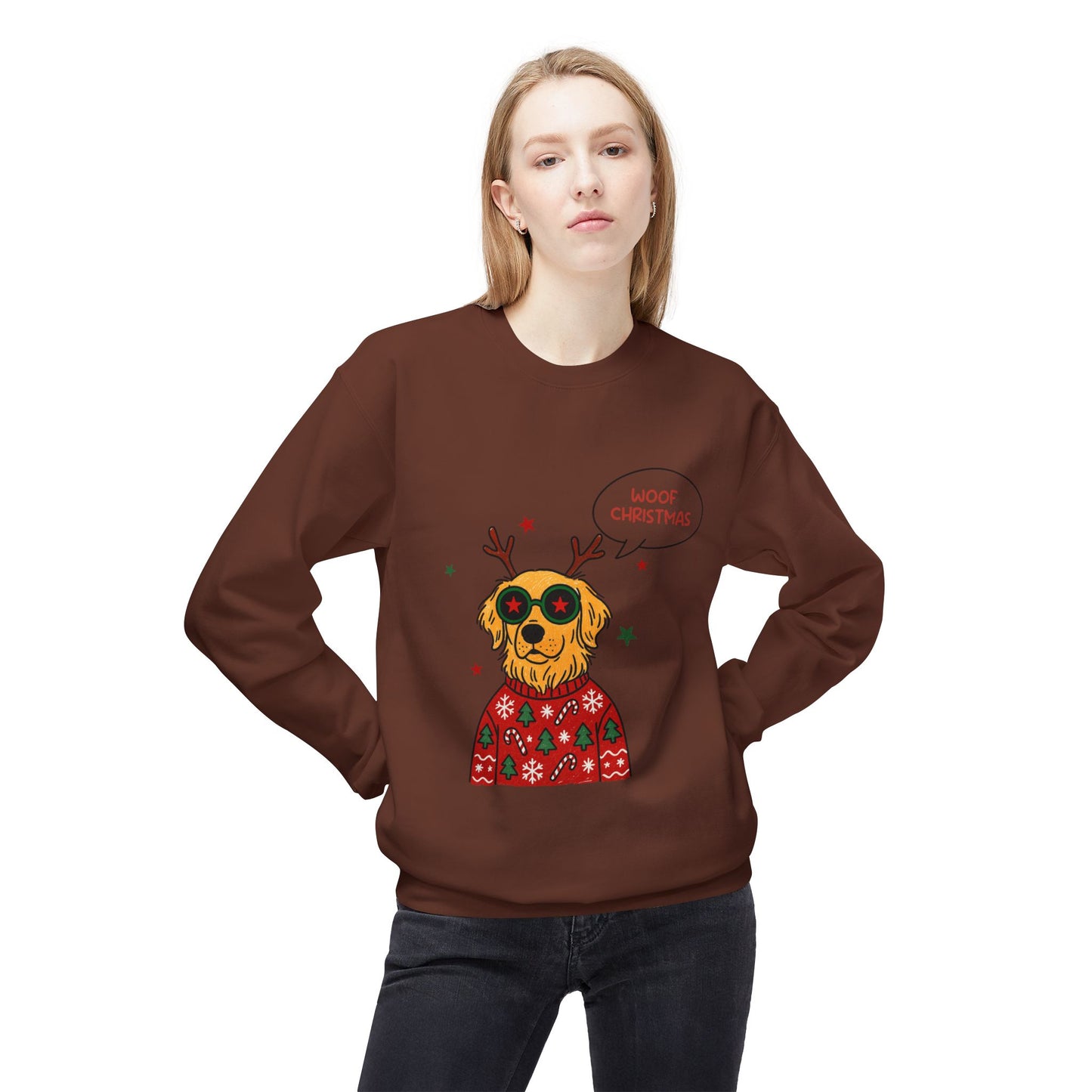 Woof Christmas Sweatshirt Unisex