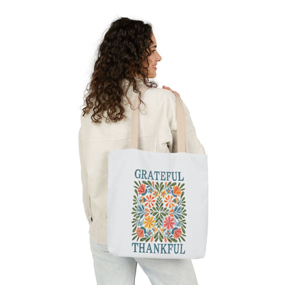 Grateful Thankful Canvas Tote Bag